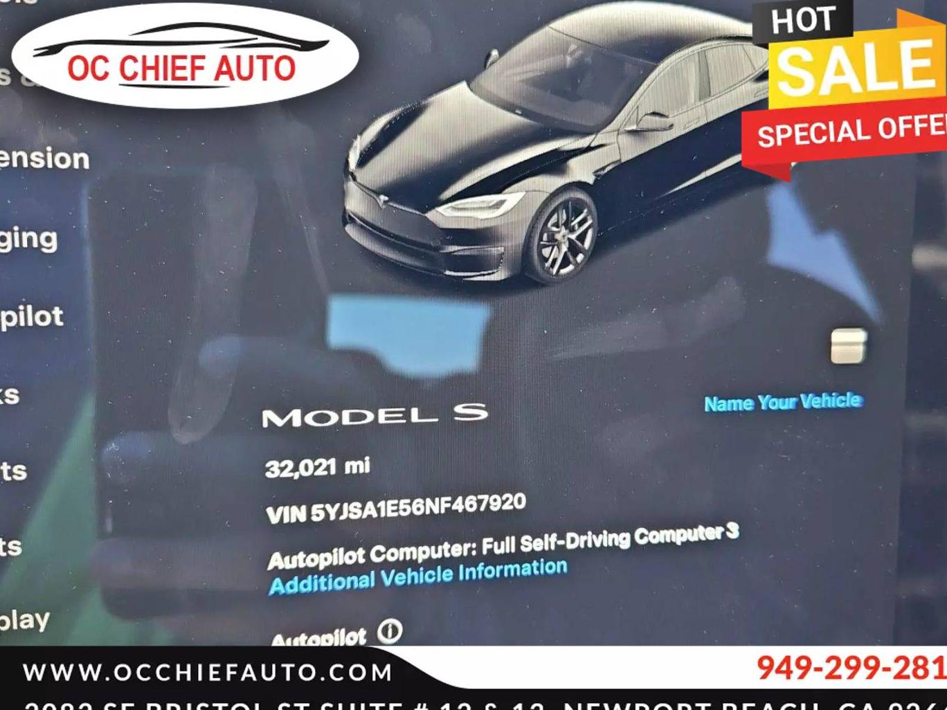 TESLA MODEL S 2022 5YJSA1E56NF467920 image